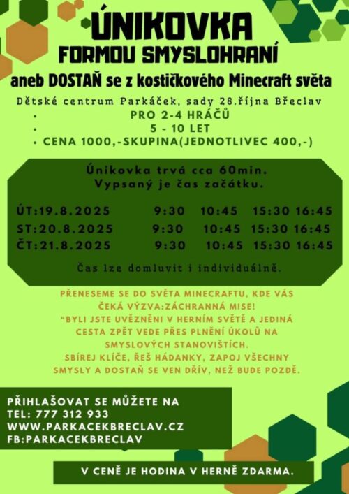unikovka minecraft parkacek