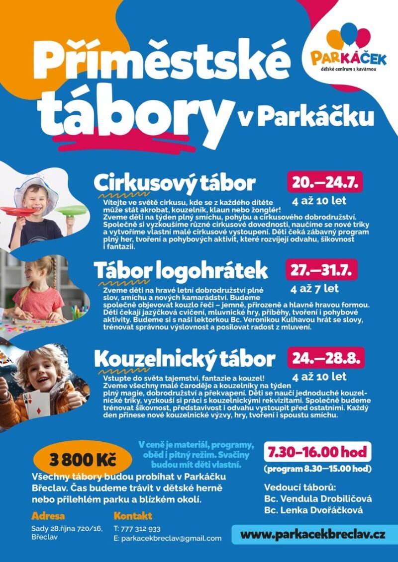Nabídka příměstských táborů v Parkáčku Břeclav
